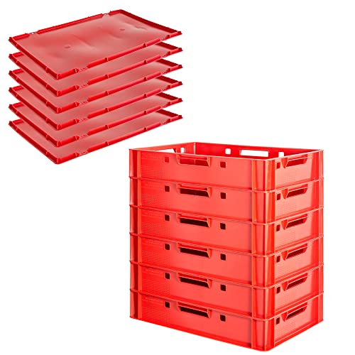 Kingpower Fleischkiste E1 mit Deckeln Fleischkiste Rot Fleischerkiste Fleischkisten Kiste Fleischkiste Eurobox Lebensmittelecht 60 x 40 Metzgerkiste Auswahl, Anzahl:6 Kingpower Fleischkiste E1 mit Deckeln Fleischkiste Rot Fleischerkiste Fleischkisten Kiste Fleischkiste Eurobox Lebensmittelecht 60 x 40 Metzgerkiste Auswahl, Anzahl:6 von Kingpower