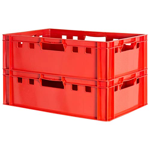 Fleischkiste E2 Fleischkiste Rot Fleischerkiste Fleischkisten Kiste Fleischkiste Eurobox Lebensmittelecht 60 x 40 Metzgerkiste Auswahl Kingpower, Anzahl:2 von Kingpower