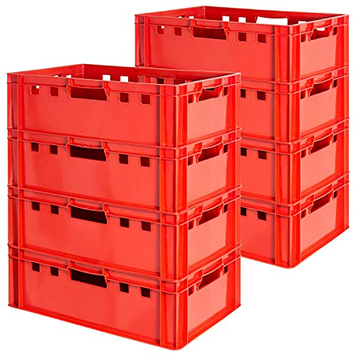 Fleischkiste E2 Fleischkiste Rot Fleischerkiste Fleischkisten Kiste Fleischkiste Eurobox Lebensmittelecht 60 x 40 Metzgerkiste Auswahl Kingpower, Anzahl:8 von Kingpower