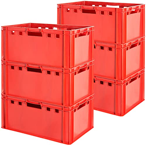 Fleischkiste E3 Fleischkiste Rot Fleischerkiste Fleischkisten Kiste Fleischkiste Eurobox Lebensmittelecht 60 x 40 Metzgerkiste Auswahl Kingpower, Anzahl:6 von Kingpower