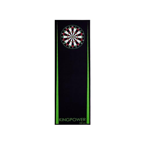 Kingpower Dartteppich mit Abwurflinie, Dart Zubehör mit Motiv, Dartmatte mit Oche, pflegeleichter Teppich rutschfest, Auswahl:Design 1-237 x 80 cm von Kingpower