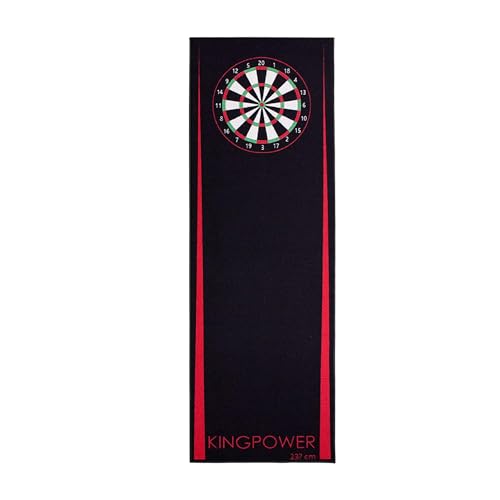 Kingpower Dartteppich mit Abwurflinie, Dart Zubehör mit Motiv, Dartmatte mit Oche, pflegeleichter Teppich rutschfest, Auswahl:Design 2-237 x 80 cm von Kingpower