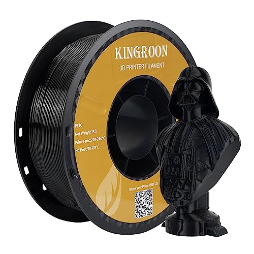 Kingroon PETG-Filament mit Maßgenauigkeit von +/- 0,03 mm, 1-kg-Spule, ideal für 3D-Drucker, 1,75 mm, Schwarz Kingroon PETG-Filament mit Maßgenauigkeit von +/- 0,03 mm, 1-kg-Spule, ideal für 3D-Drucker, 1,75 mm, Schwarz von Kingroon