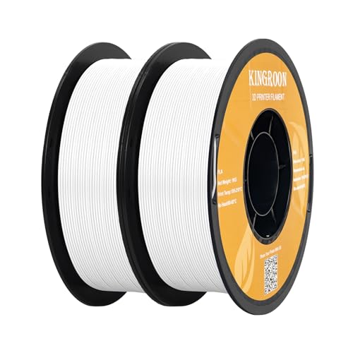 Kingroon PLA, PLA Filament 1,75 mm ist für den 3D-Drucker, Filament Weiß+Weiß PLA-Maßgenauigkeit +/- 0,03 mm, 2 KG (4,4 lbs) 3D-Drucker-Filament PLA Mit Ordentlich Spule von Kingroon