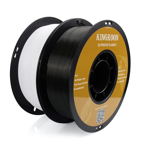 kingroon 3D Printer Filament PLA 3D-Druckerfilament,… (Polymilchsäure, schwarz und weiß) von Kingroon