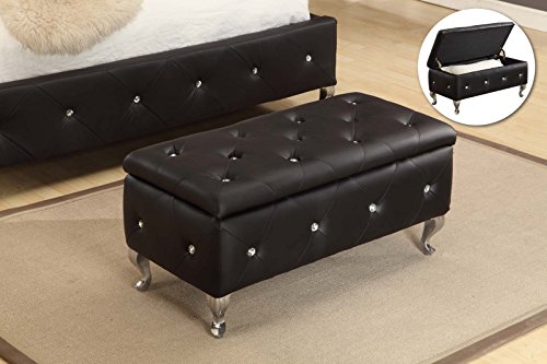 Kings Brand Polsterbank mit Stauraum, getuftetes Design, Schwarz Kings Brand Polsterbank mit Stauraum, getuftetes Design, Schwarz von Kings Brand Furniture