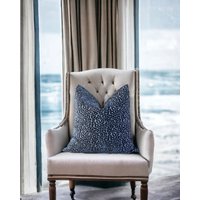 Tulvo Atlantik Leopard Dekokissenbezug 18X18 20X20 22X22 24X24 12X20 14X22 14X48 Xl Lendenwirbel Gepard Navy Chenille Samt Kissenbezug von KingsRoadHomeDecor
