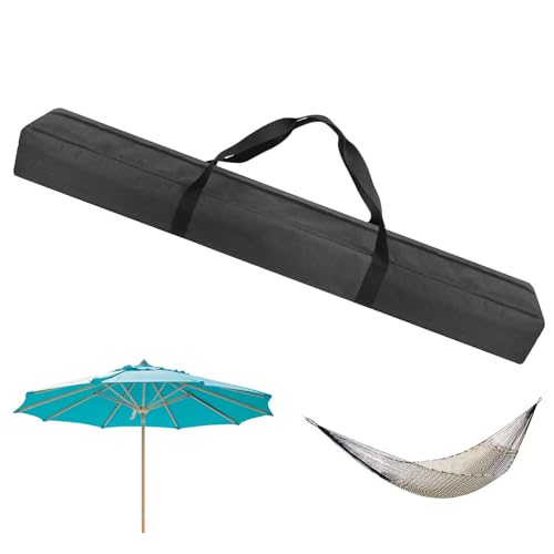 Kingshion 144 cm wasserdichte Aufbewahrungstasche für Terrassenschirm, robuste Oxford-Gewebeabdeckung für 2,7 m faltbare Strandschirme, kompatibel mit Blissun/Sunnyglade/Sunshine Tempera – Dunkelgrau von Kingshion