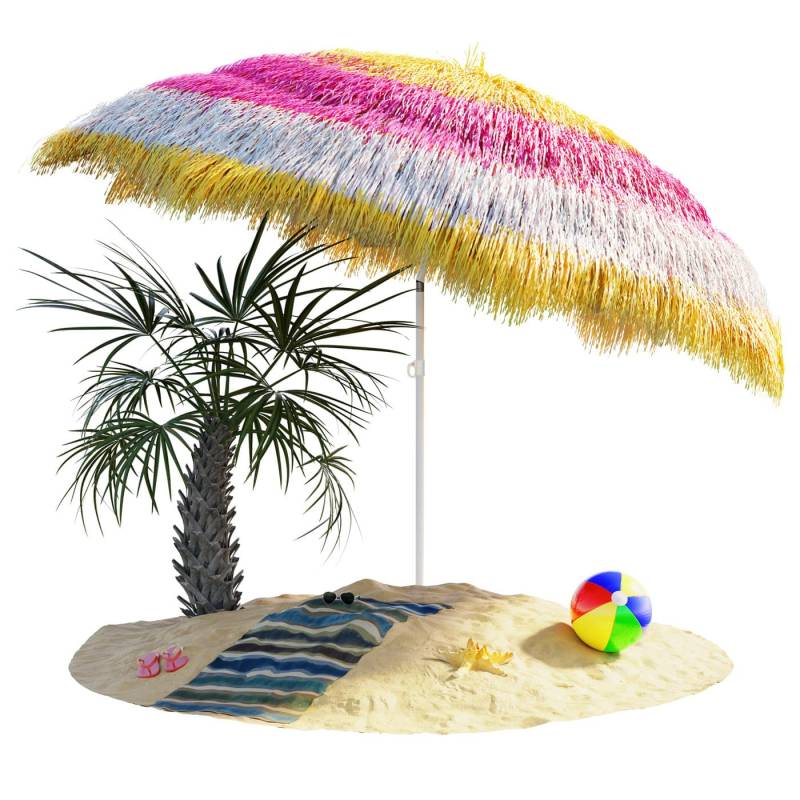 Sonnenschirm Hawaii Bunt Ø160cm UV-Schutz 30+ von Kingsleeve®