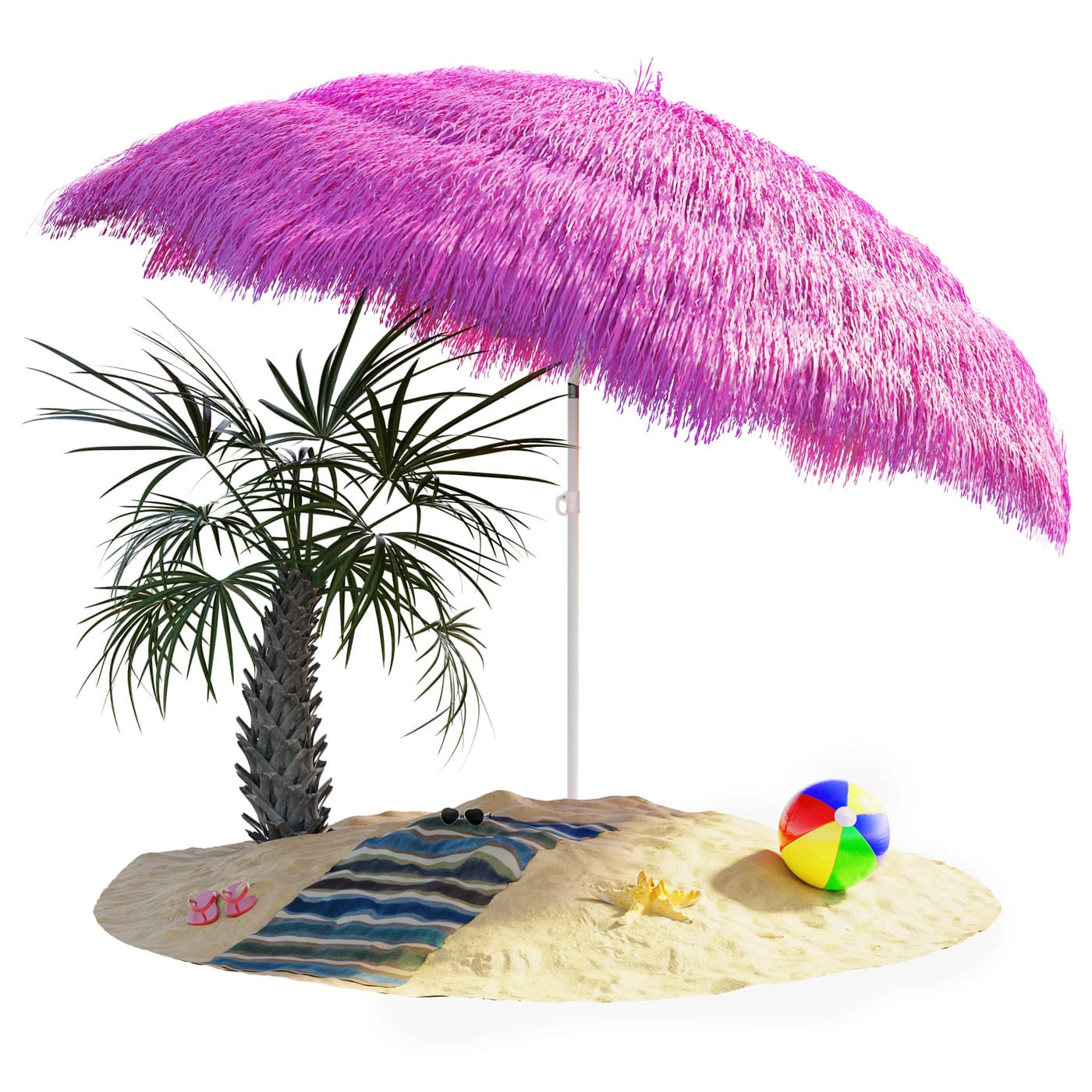 Sonnenschirm Hawaii Pink Ø160cm UV-Schutz 30+ von Kingsleeve®