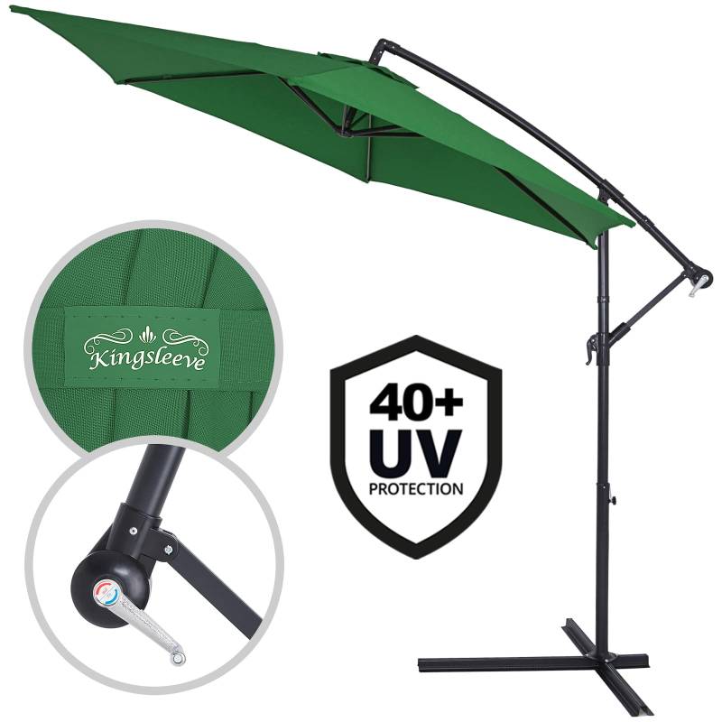 Ampelschirm Grün Alu Ø300cm UV-Schutz 50+ von Kingsleeve®