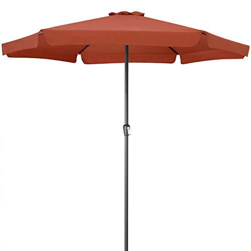 Kingsleeve® Sonnenschirm 330cm UV Schutz 80+ Kurbel Schutzhülle Alu Groß Rund Balkon Terrasse Garten Balkonschirm Kurbelschirm Marktschirm Terracotta von Kingsleeve