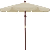 Kingsleeve® Sonnenschirm Holz Beige Ø330cm UV-Schutz 50+ von Kingsleeve