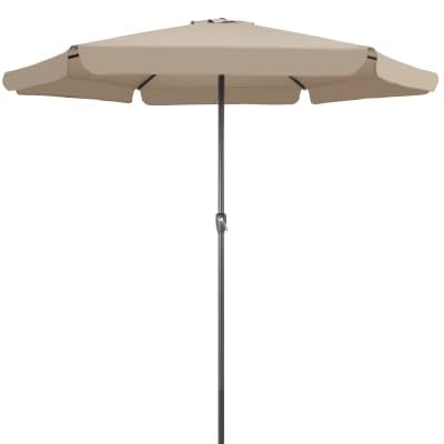 Kingsleeve® Sonnenschirm UV Schutz 80+ Schutzhülle 330cm Balkon Kurbel Strandschirm Groß Wasserabweisend Aluminium Windöffnung Gartenschirm Rund Taupe von Kingsleeve