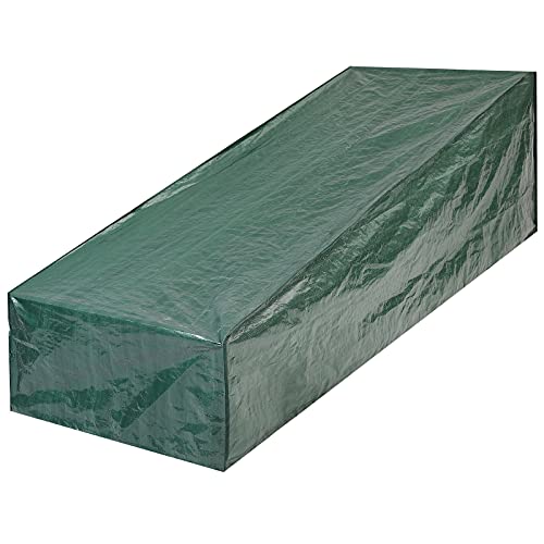 Kingsleeve® Abdeckung Gartenmöbel Winterfest PE UV-beständig Garten Keller Abdeckplane Liege 197x66x60cm Schutzhülle Doppelnaht Zugband Kordelstopp von Kingsleeve