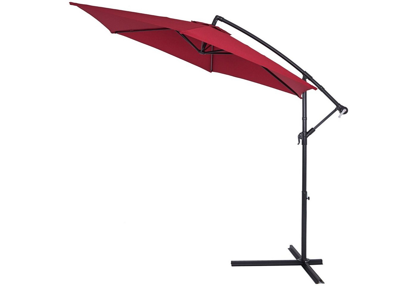 Kingsleeve Sonnenschirm, 300 cm Leichtgängiges Kurbelsystem Individuell Neigbar Kippbar Wasserabweisend Windöffnung für stabilen Stand Robustes Aluminium Stabile Verstrebungen Ampelschirm Gartenschirm Terrassenschirm von Kingsleeve