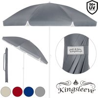 Kingsleeve Sonnenschirm Kingsleeve neigbar/höhenverstellbar 140-200 x 200cm rot von Kingsleeve