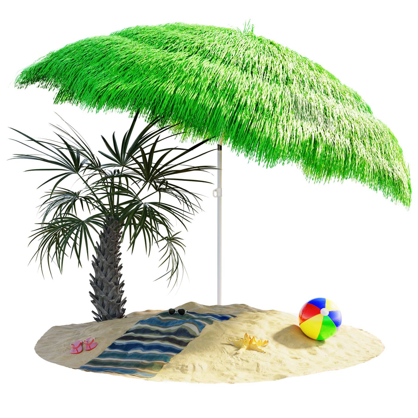 Sonnenschirm Hawaii Grün Ø160cm UV-Schutz 30+ von Kingsleeve®