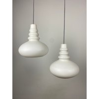 1 Von 2 Hängelampe Aus Weißem Milchglas Peill Und Putzler, 1960 von KingsmanDesignNL