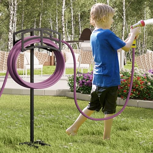 Kingson Freistehender Gartenschlauchhalter, robuster Metall-Wasserschlauchhalter, Aufbewahrungsständer, hält 45,7 m Schlauch für draußen, Terrasse, Rasen und Hof, Schwarz Kingson Freistehender Gartenschlauchhalter, robuster Metall-Wasserschlauchhalter, Aufbewahrungsständer, hält 45,7 m Schlauch für draußen, Terrasse, Rasen und Hof, Schwarz von Kingson
