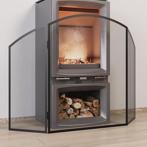 Kingson Schwarzer Kaminschutz, 96,5 x 61 cm, Feuerschutz für Holzbrenner und Holzbrenner, Baby-Sicherheitskaminschutz, Kamingitter für offenes Feuer Kingson Schwarzer Kaminschutz, 96,5 x 61 cm, Feuerschutz für Holzbrenner und Holzbrenner, Baby-Sicherheitskaminschutz, Kamingitter für offenes Feuer von Kingson