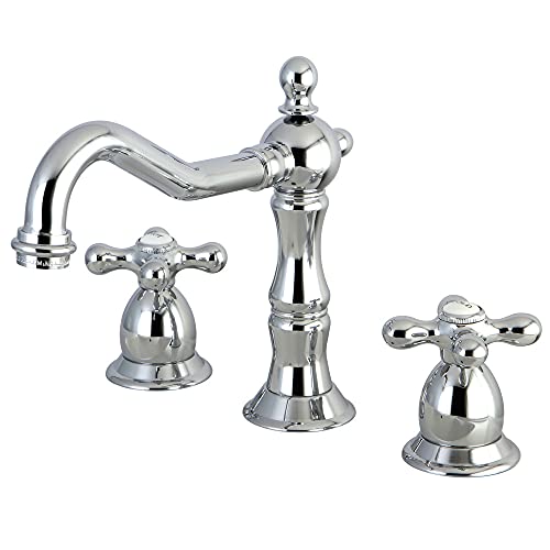 Kingston Brass KS1971AX Heritage Widespread Lavatory Faucet with Metal Cross Handle, Polished Chrome by Kingston Brass Kingston Brass KS1971AX Heritage Widespread Lavatory Faucet with Metal Cross Handle, Polished Chrome by Kingston Brass von Kingston Brass
