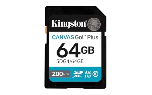 Kingston Canvas Go Plus SDXC Speicherkarte Gen4 200MB/s C10 UHS-I U3 V30 64GB-SDG4/64GB von Kingston