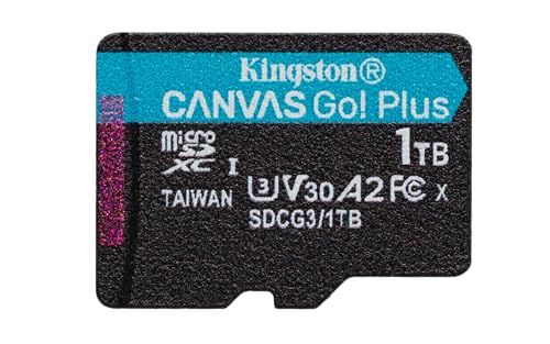 Kingston Canvas Go! Plus microSD Speicherkarte Klasse 10, UHS-I 1TB microSDXC 170R A2 U3 V30 Einzelpack ohne Adapter von Kingston