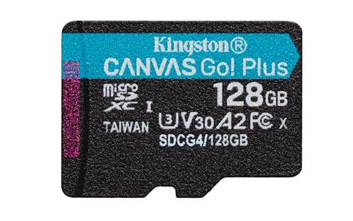 Kingston Canvas Go Plus microSDXC Speicherkarte Gen4 200MB/s A2 U3 V30 128GB Einzelpaket ohne ADP-SDCG4/128GBSP von Kingston