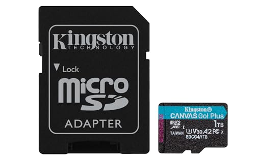 Kingston Canvas Go Plus microSDXC Speicherkarte Gen4 200MB/s A2 U3 V30 1TB Karte + Adapter-SDCG4/1TB von Kingston