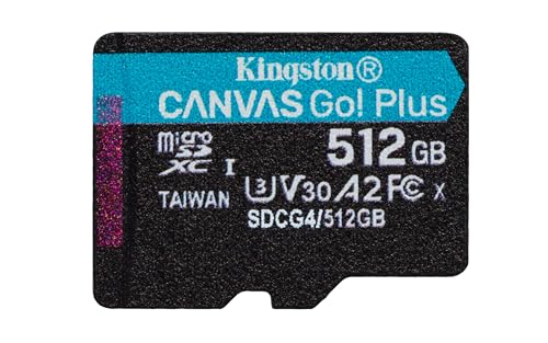 Kingston Canvas Go Plus microSDXC Speicherkarte Gen4 200MB/s A2 U3 V30 512GB Einzelpaket ohne ADP-SDCG4/512GBSP Kingston Canvas Go Plus microSDXC Speicherkarte Gen4 200MB/s A2 U3 V30 512GB Einzelpaket ohne ADP-SDCG4/512GBSP von Kingston