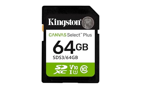 Kingston Canvas Select Plus SD Speicherkarte 64GB SDXC Gen3 100MB/s C10 UHS-I U1 V10 - SDS3/64GB von Kingston