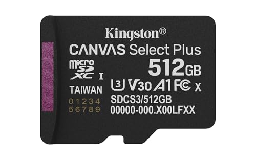 Kingston Canvas Select Plus microSD Speicherkarte 512GB micSDXC Gen3 150R A1 (Ohne SD-Adapter) P - SDCS3/512GBSP von Kingston