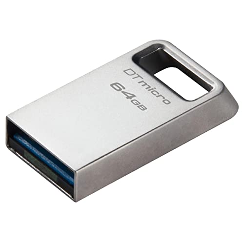 Kingston DataTraveler Micro USB Stick 64GB 200MB/s Metall USB 3.2 Gen 1 - DTMC3G2/64GB, silber von Kingston