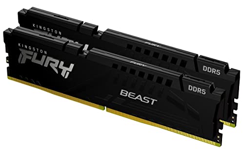 Kingstn FURY Beast DDR5 32GB (2x16GB) 5200MT/s CL40 DIMM Desktop Gaming Speicher Kit mit 2 - KF552C40BBK2-32 von Kingston