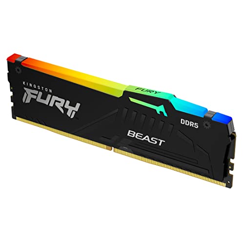 Kingston FURY Beast Schwarz RGB 16GB 5600MT/s DDR5 CL36 DIMM Desktop Gaming Speicher Einzelnes Modul - KF556C36BBEA-16 von Kingston