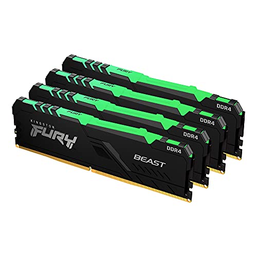 Kingston FURY Beast RGB 32GB (4x8GB) 3600MT/s DDR4 CL18 Desktop Speicher Kit mit 4 KF436C17BBAK4/32 von Kingston