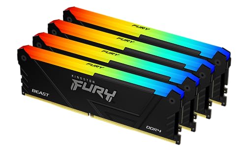 Kingston FURY Beast RGB 32GB 3600MT/s DDR4 CL17 DIMM (Kit mit 4) PC Arbeitsspeicher KF436C17BB2AK4/32 von Kingston