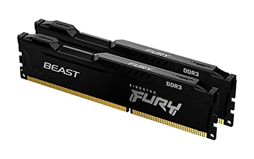 Kingston FURY Beast Schwarz 8GB (2x4GB) 1866MHz DDR3 CL10 Desktop Speicher Kit mit 2 KF318C10BBK2/8 von Kingston