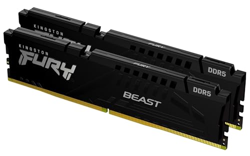 Kingston FURY Beast Schwarz DDR5 32GB (2x16GB) 5600MT/s CL36 DIMM Desktop Gaming Speicher Kit mit 2 AMD EXPO und Intel XMP - KF556C36BBEK2-32 Kingston FURY Beast Schwarz DDR5 32GB (2x16GB) 5600MT/s CL36 DIMM Desktop Gaming Speicher Kit mit 2 AMD EXPO und Intel XMP - KF556C36BBEK2-32 von KINGSTON FURY