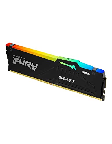 Kingston FURY Beast Schwarz RGB 32GB 5200MT/s DDR5 CL40 DIMM Desktop Gaming Speicher Einzelnes Modul - KF552C40BBA-32 von Kingston