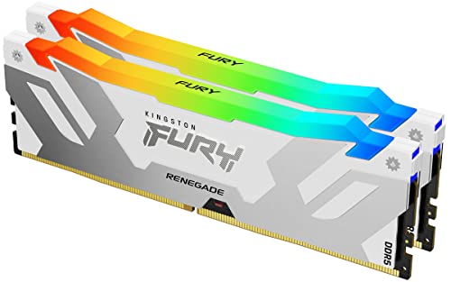 Kingston FURY Renegade Weiß RGB XMP 32GB 7200MT/s DDR5 CL38 DIMM Desktop Gaming Speicher (Kit mit 2 ) - KF572C38RWAK2-32 von KINGSTON FURY