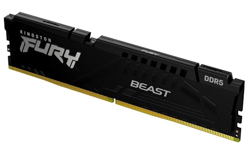 Kingston FURY Beast Schwarz DDR5 8GB 5600MT/s CL36 DIMM Desktop Gaming Speicher Einzelnes Modul AMD EXPO und Intel XMP - KF556C36BBE-8 von Kingston