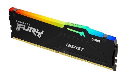 Kingston FURY Beast Schwarz RGB EXPO 16GB 6400MT/s DDR5 CL32 DIMM Desktop Gaming Speicher Einzelnes Modul - KF564C32BBEA-16 von Kingston