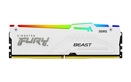Kingston Fury Beast Weiß RGB Expo 16GB 6000MT/s DDR5 CL30 DIMM Desktop Gaming Speicher Einzelnes Modul - KF560C30BWEA-16 von Kingston