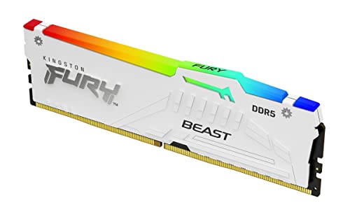 Kingston Fury Beast Weiß RGB Expo 32GB 5600MT/s DDR5 CL36 DIMM Desktop Gaming Speicher Einzelnes Modul - KF556C36BWEA-32 von Kingston