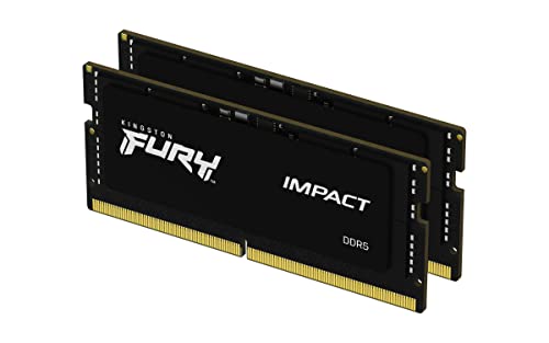 Kingston Fury Impact 64GB(2x32GB) 4800MT/s DDR5 CL38 SODIMM Gaming Speicher für Laptop Kit mit 2 - KF548S38IBK2-64 von Kingston