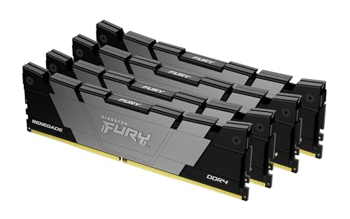 Kingston FURY Renegade 32GB 3200 DDR4 CL16 DIMM (Kit mit 4) Desktop Gaming Speicher - KF432C16RB2K4/32 von Kingston