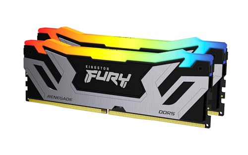Kingston Fury Renegade DDR5 RGB Silber/Schwarz XMP 48GB (2x24GB) 8800MT/s CL42 CUDIMM Desktop Gaming Speicher Kit mit 2 - KF588CU42RSAK2-48 von Kingston