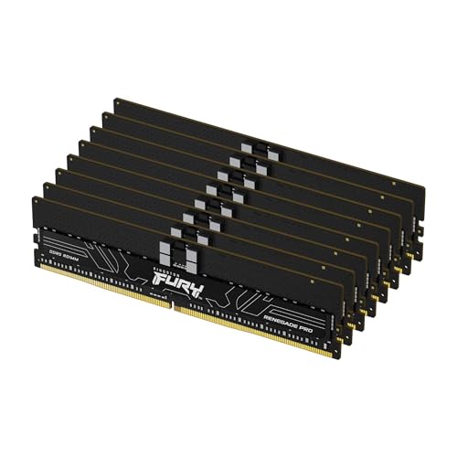 Kingston Fury Renegade Pro XMP 256GB 6400MT/s DDR5 ECC Reg CL32 DIMM (Kit mit 8) Speicher Übertaktbares ECC Registered DIMM - KF568R34RBK8-128 von Kingston